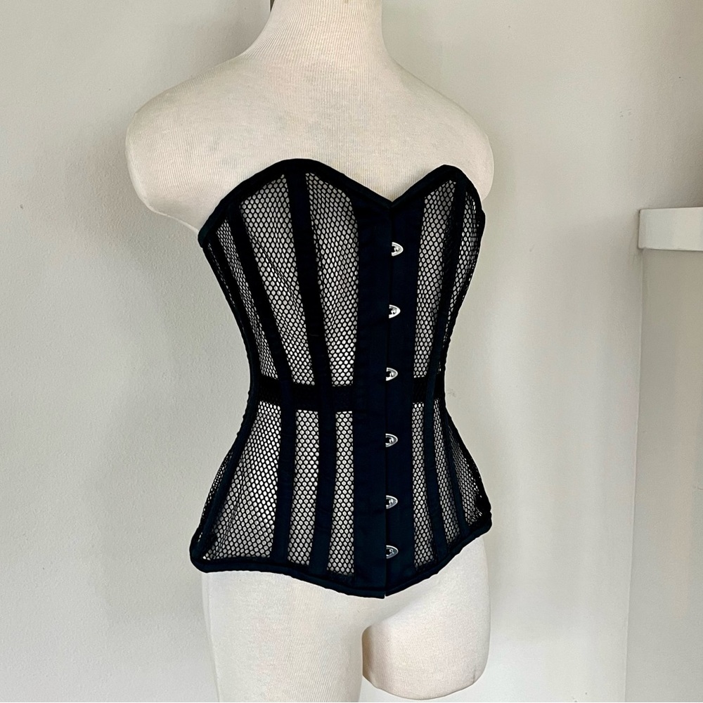 Orchard Corset Black Mesh Overbust 24 CS-511